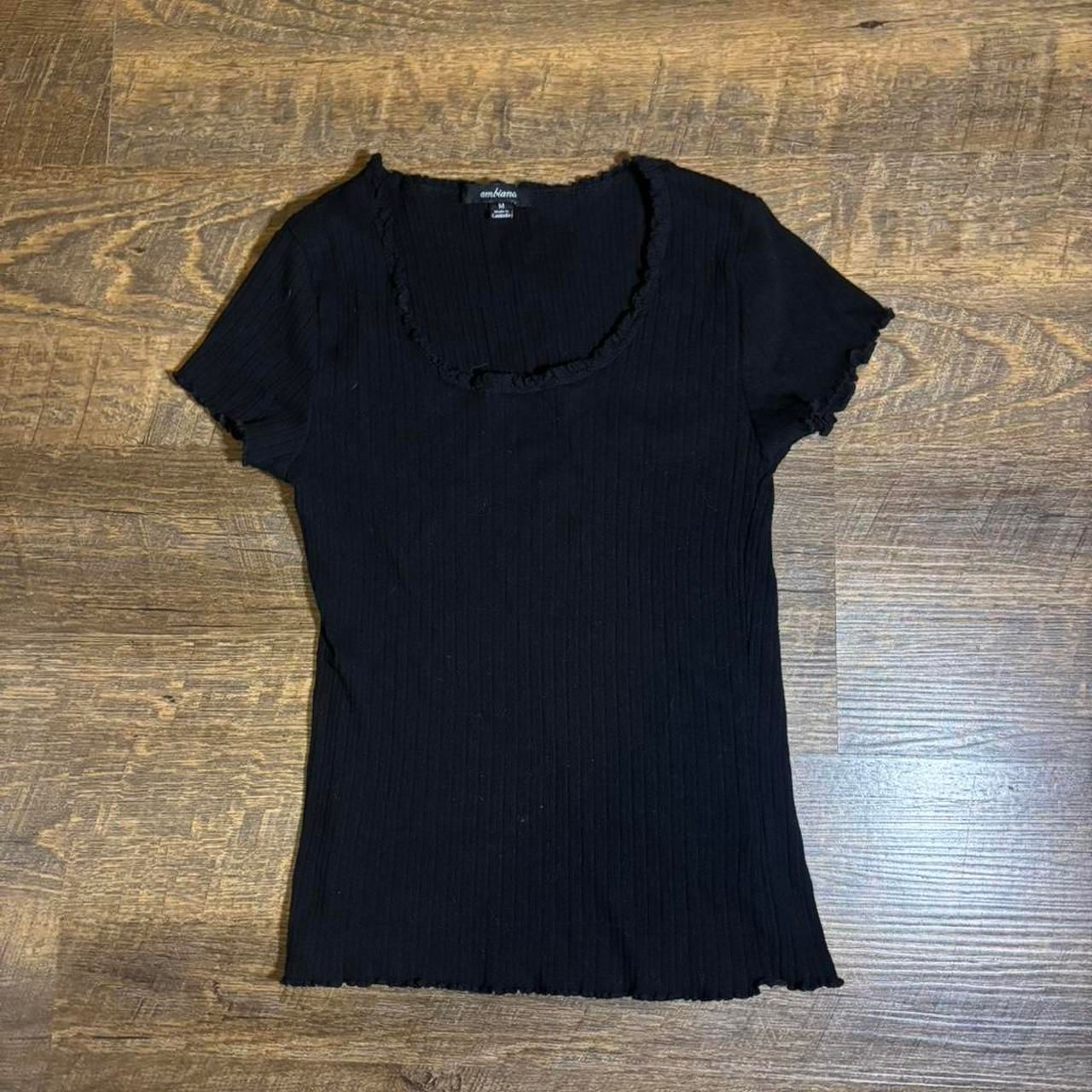 Womens Black Ruffle Top